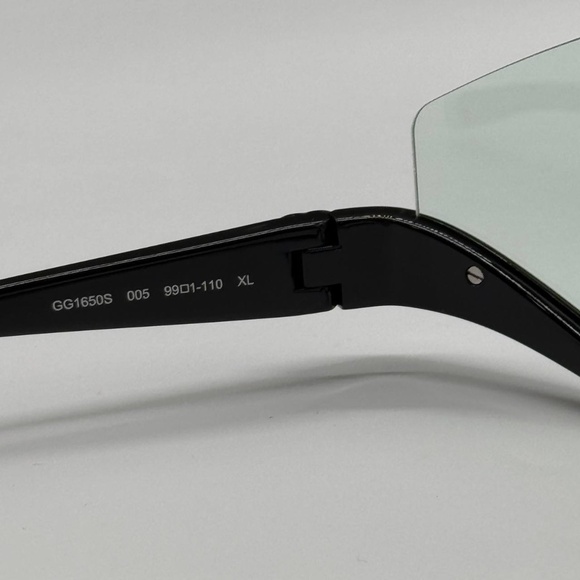 NEW GUCCI SHIELD SUNGLASSES GUCCI GG1650S 005 BLACK GREEN WOMEN EYEWEAR - Picture 9 of 12